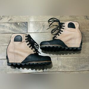 Like New Women’s Sz 6.5 Sorel Brown/Black PDX 1964 Wedge Waterproof Boots